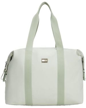 Tommy Hilfiger Urban Duffle Bag For Travel And Gym With Shoulder Straps Crossbody - Grey