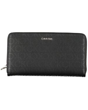 Calvin Klein Portemonnee Met Doorlopende Ritssluiting En Rfid-logo - Zwart