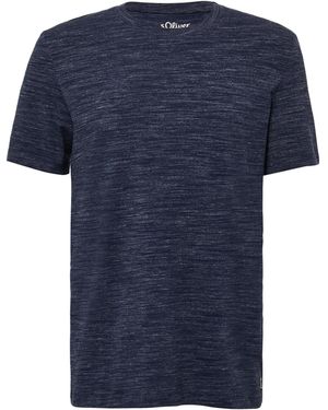 S.oliver Meliertes T-Shirt aus Baumwollmix tiefblau M