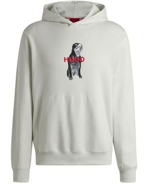 HUGO Dartchon 10261831 Hoodie S White - Grey
