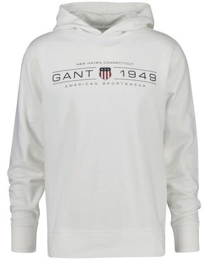 GANT Felpa con Cappuccio - Grigio