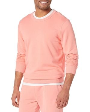 Amazon Essentials Felpa Girocollo Leggera in Spugna a iche Lunghe - Rosa