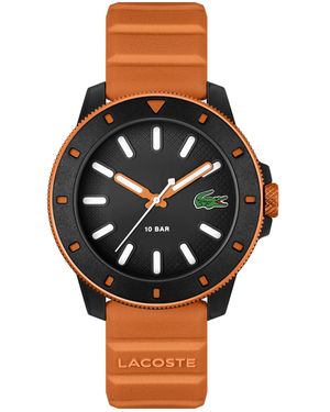 Lacoste Montre à Mouvement à Quartz Trois Aiguilles pour Collection .12.12 Scuba avec Bracelet en Silicone Orange