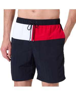 Tommy Hilfiger Badeshorts Long Drawstring mit Tunnelzug - Blau
