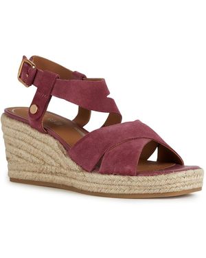 Geox D Panarea Espadrille Wedge Sandal - Purple