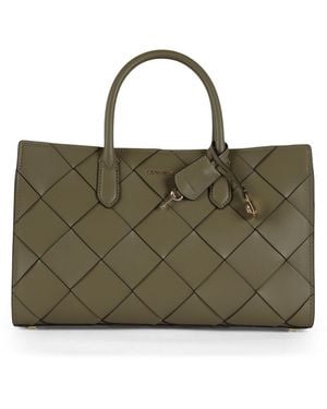 Michael Kors Md Ew Satchel Hand Bag - Green