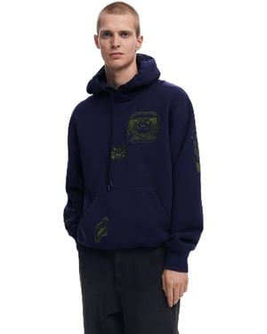 Desigual Tiger Embroidered Sweatshirt - Blue