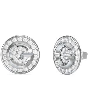 Guess Earrings G Crystal Collection. Earrings Made Of Steel And Silver. - Metallic