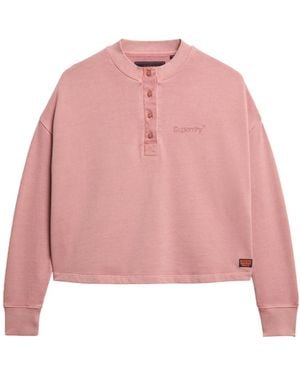 Superdry Emb Core Logo Button Sweatshirt L Pink