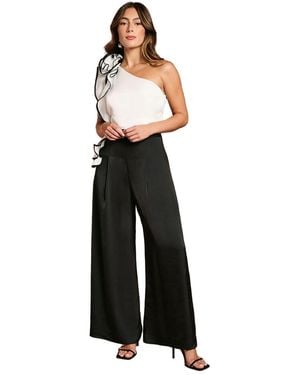 Coast Corsage One Shoulder Wide Leg Jumpsuit - Black