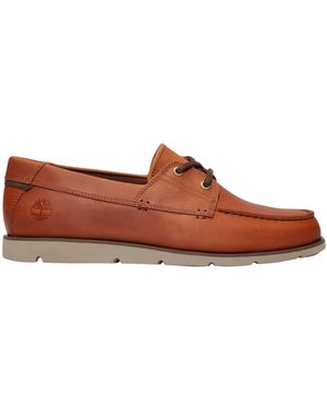 Timberland Stringata Cuoio Stile Barca da Uomo - 49 - Marrone