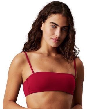 Calvin Klein 's Bandeau Bikini Top With Removable Padding - Red