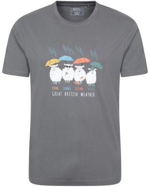 Mountain Warehouse Great British Weather T-shirt en coton léger - Gris