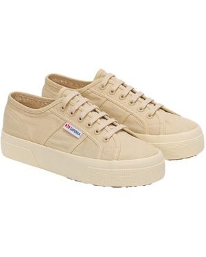 Superga Adult 2740 Linen Platform Trainers - Natural