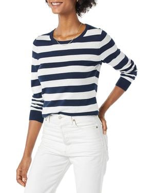Amazon Essentials Jersey de Cuello Caja Ligero de ga Larga - Azul