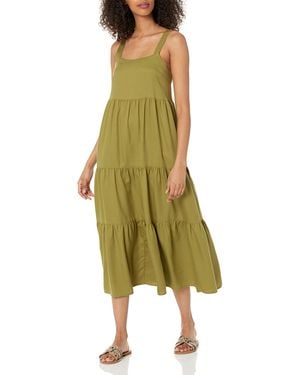 The Drop Britt Tiered Maxi Tent Dress - Green
