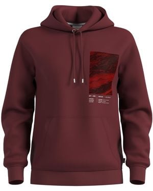 S.oliver Sweatshirt mit Kapuze und Frontprint - Rot