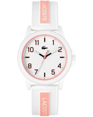 Lacoste Analogue Quartz Watch For Youth Rider Collection With White Silicone Bracelet - 2020143 - Pink