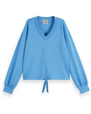 Scotch & Soda V-Neck modal Sweatshirt - Blau