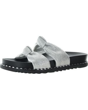 Jessica Simpson Caralyna 2 Leopard Print Embellished Slide Sandals - Black