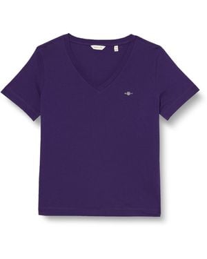 GANT Reg Shield Ss V-neck T-shirt - Purple