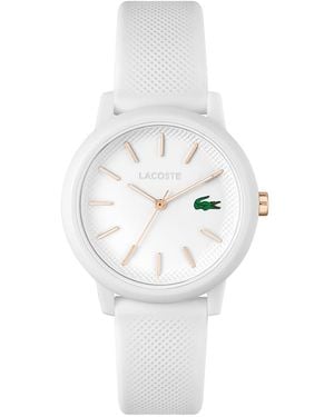 Lacoste Orologio Analogico al Quarzo da Donna Collezione .12.12 con Cinturino in Silicone Bianco - 2001211