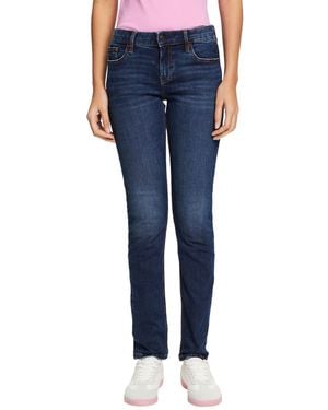 Esprit Schmale Jeans mit mittlerer Bundhöhe - Blau