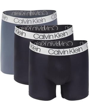 Calvin Klein `s Microfiber Boxer Briefs Pack Of 3 - Blue