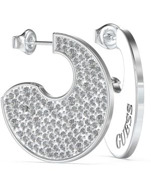 Guess Blooming Summer Boucles d'oreilles créoles en acier pour femme - Blanc