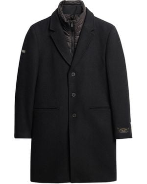 Superdry 2 In 1 Wool Town Coat Jacket - Black