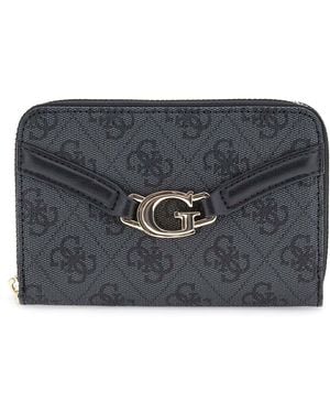 Guess Geldbörse DEA SLG Zip Around Wallet Coal Logo dunkelgrau - Schwarz