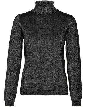 Vero Moda Vmhappyshine Ls Rollneck Pullover Boo Knitted Jumper - Black