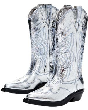 Desigual Metallic Cowboy Boot - Blue