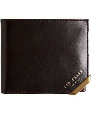 Ted Baker London Kornerr Metal Corner Bifold Coin Wallet Bi-fold - Black