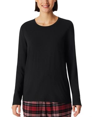 Schiesser Schlafshirt Langarm Modal-Mix + Relax Pyjamaoberteil - Schwarz