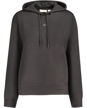 Calvin Klein Woven Label Regular Hoodie Sudadera con Capucha - Negro