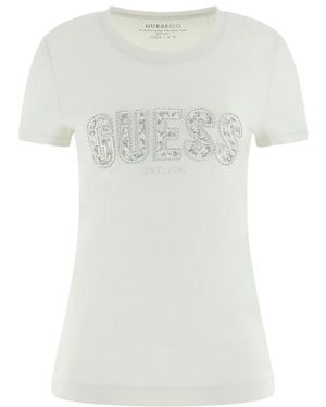 Guess , Maglietta Donna, Taglia XS, Giallo - Bianco
