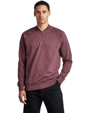 G-Star Bombeweeter Half Zip T-shirt - Paars