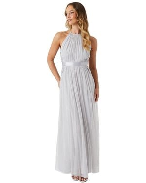 Coast Halterneck Lace Applique Bridesmaid Dress - White