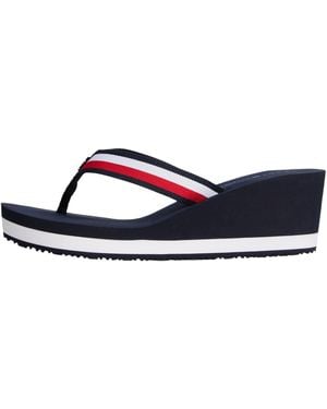 Tommy Hilfiger 's Corporate Beach Wedge Flip Flops - Black