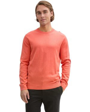 Tom Tailor Strickpullover mit Crewneck - Rot