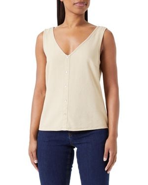 Vero Moda Vmmymilo SL-Maglietta con Scollo a V Wvn Ga Top - Blu