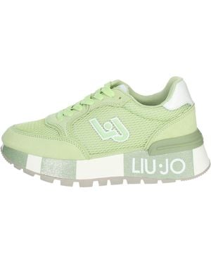 Liu Jo LIUJO BA4005 Amazing Light-Green Sneakers Sportive per Donna Nabuk Tessuto Verde Zeppa Alta