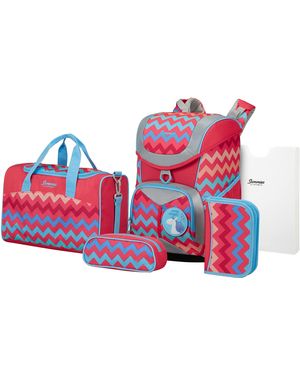 Samsonite Sammies Ergofit -school Bag Set 4 Pieces - Red