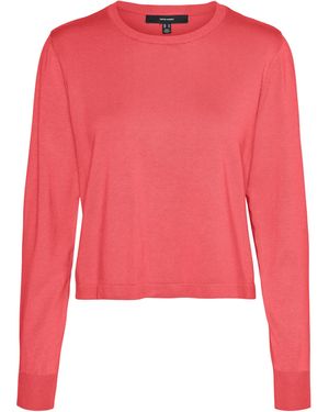 Vero Moda VMSILJE LS O-Neck Short Pullover GA NOOS - Rot