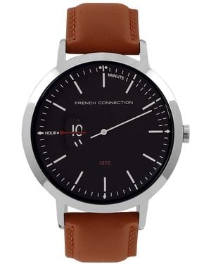 French Connection S Analogue Classic Quartz Watch With Leather Strap Fc1330tu - Multicolour