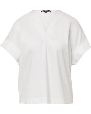 Comma, Blusenshirt im Relaxed Fit mit Tunika-Ausschnitt weiß 48