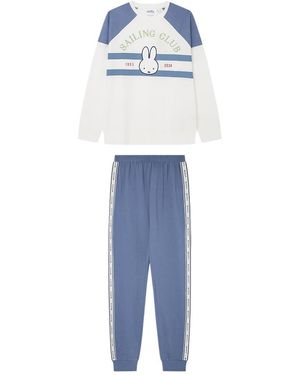 Women'secret Lange Pyjama Voor - Blauw