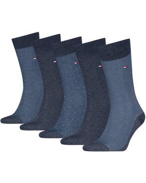 Tommy Hilfiger TH MEN SOCK 5P GIFTBOX HERRINGBONE DOT - Blau