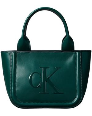 Calvin Klein Raised CK Small Tote with Strap Lv04f3219g - Verde